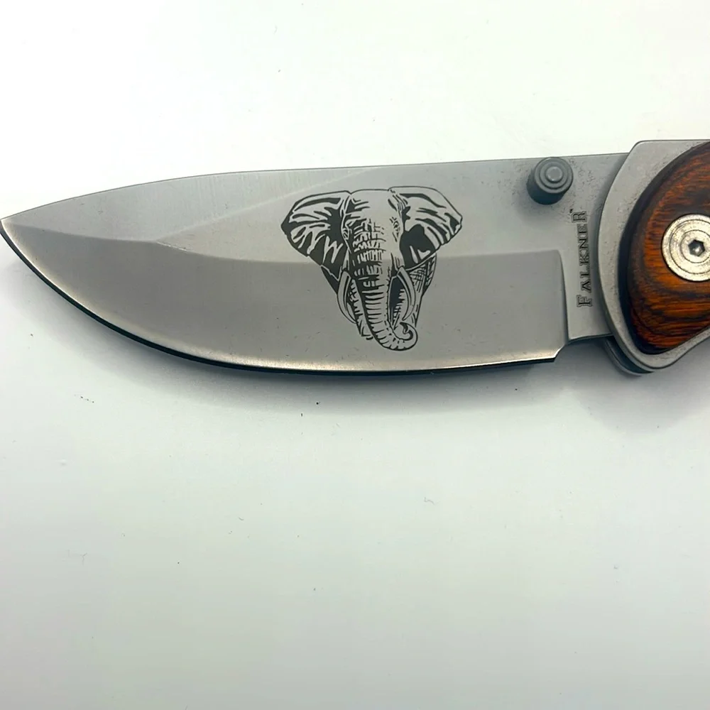 Falkner American Mint - African Wildlife Knife #1 — Elephant Engraving